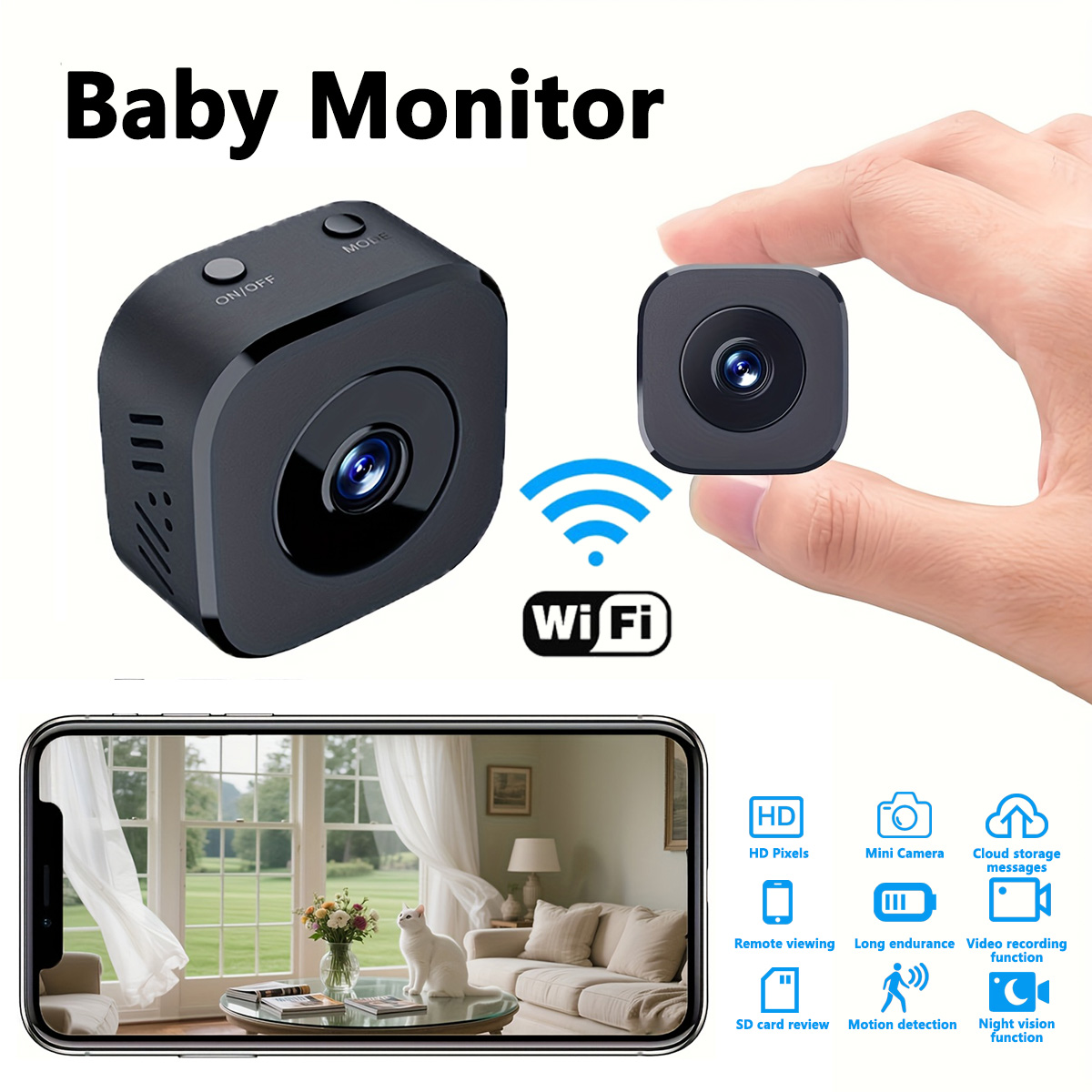 Home Security Panel - 1080p hd mini câmera wi-fi segurança