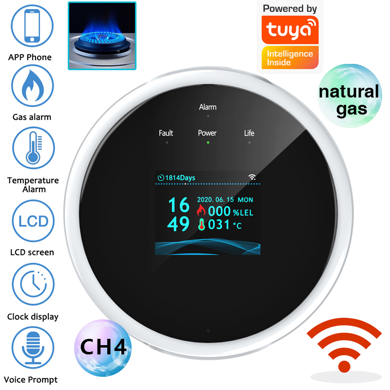 Home Security Equipment - Sensor de Alarme de Gás WiFi