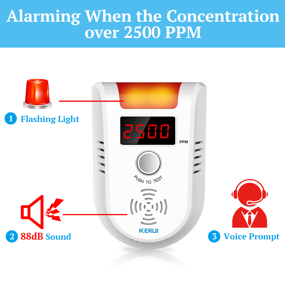 Kerui gd13 detector de gás lpg - Home Security Equipment avaliação e preço