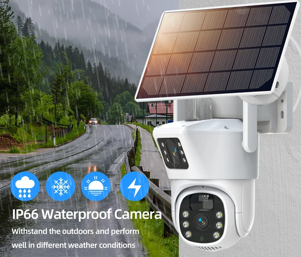 Sistema de câmera solar CCTV c - Home Security Panel avaliação e preço